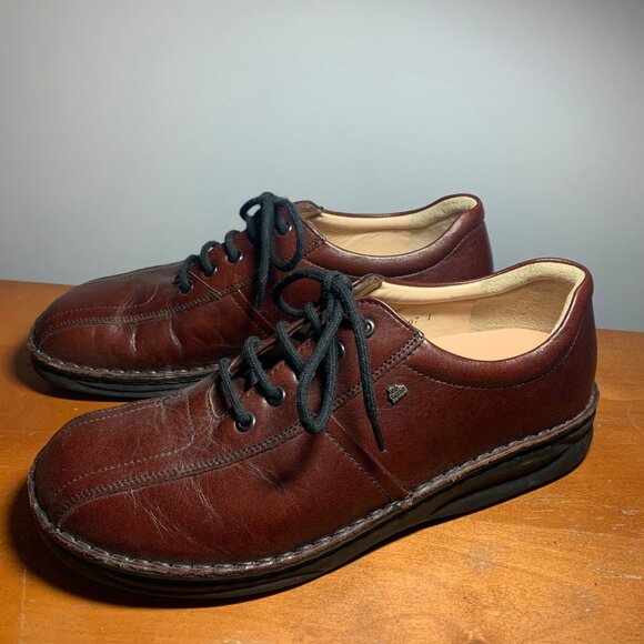 Mens 8.5 Finn Comfort Teak Designer Leather Shoes - Picture 3 of 9